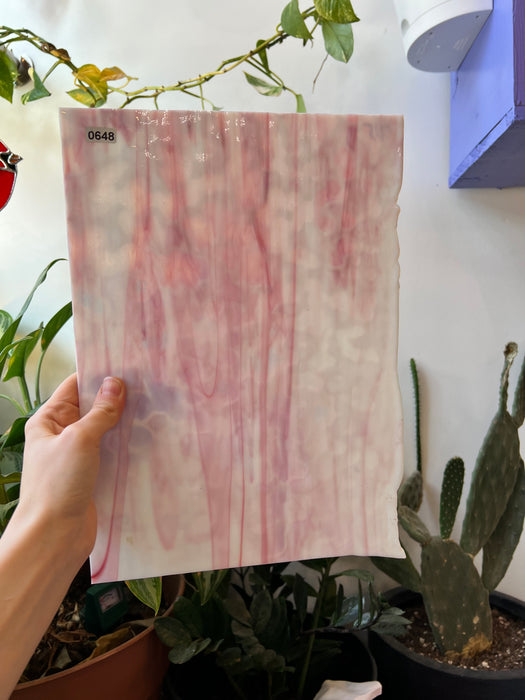 Oceana Pink Clouds Sheet Glass Colorado Glassworks
