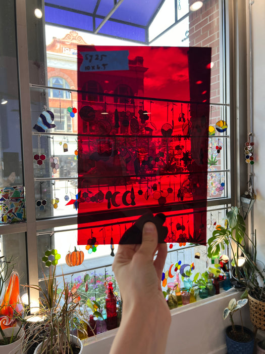 Red Mouth Blown St Just Flash Glass Sheet Glass Colorado Glass Works