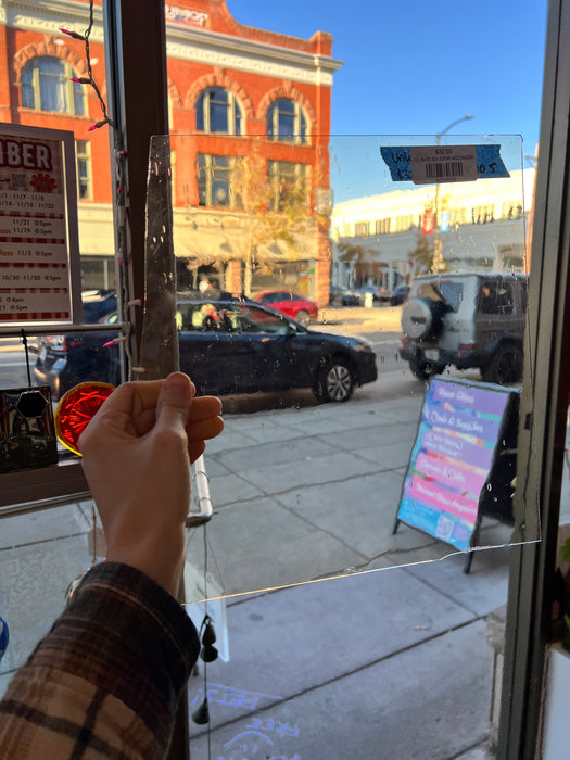 Antique Pale Yellow Transparent Mouth Blown Vintage Glass Sheet Glass Colorado Glassworks