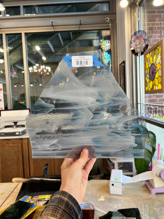 Light Gray Wispy Spectrum Sheet Glass Colorado Glass Works 10x9in (SP-27448365)