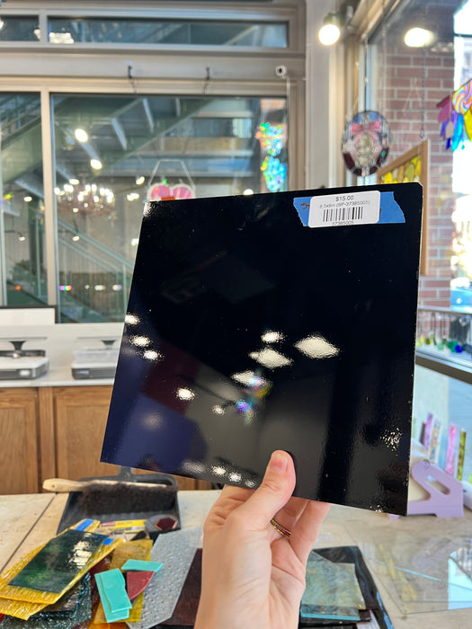 Black Solid Spectrum Sheet Glass Colorado Glassworks 8.5x9in (SP-37385005)