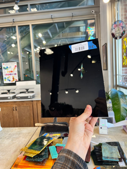 Black Solid Spectrum Sheet Glass Colorado Glassworks 8.5x7.5in (SP-37417773)