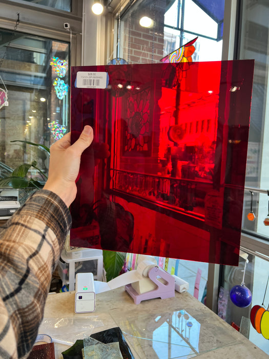 Red Transparent Spectrum Sheet Glass Colorado Glassworks
