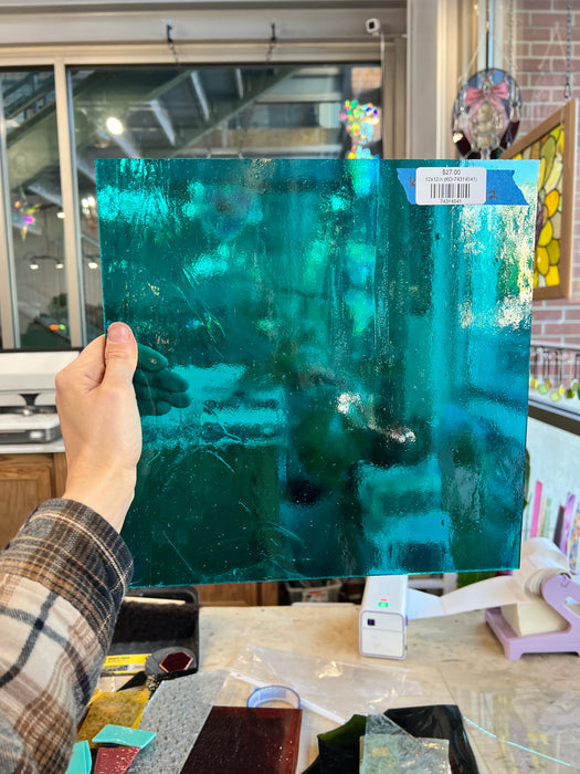 Teal Transparent Kokomo Sheet Glass Colorado Glass Works