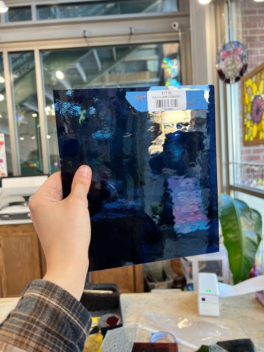 Deep Steel Blue Wissmach Sheet Glass Colorado Glass Works