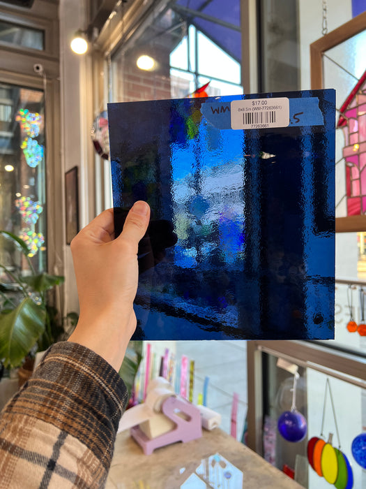 Deep Steel Blue Wissmach Sheet Glass Colorado Glass Works 8x8.5in (WM-77263661)