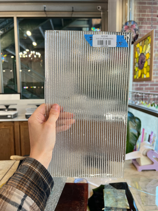 Reeded Clear Industrial Sheet Glass Colorado Glassworks 7x12.5in (ID-84603693)