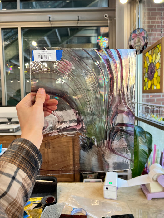 Vintage Purple Baroque Spectrum Sheet Glass Colorado Glass Works 12x10in (SP-79867437)