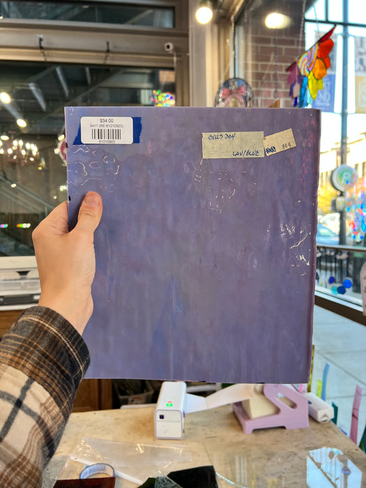 Mottled Lavender Bullseye Semi-Transparent Sheet Glass Colorado Glassworks 9x11 (BE-81210925)