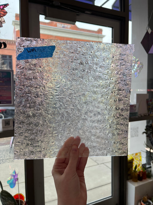 Iridescent Clear Florentine Wissmach Sheet Glass Colorado Glass Works