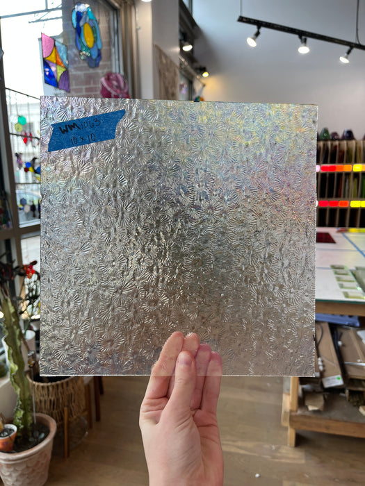 Iridescent Clear Florentine Wissmach Sheet Glass Colorado Glass Works
