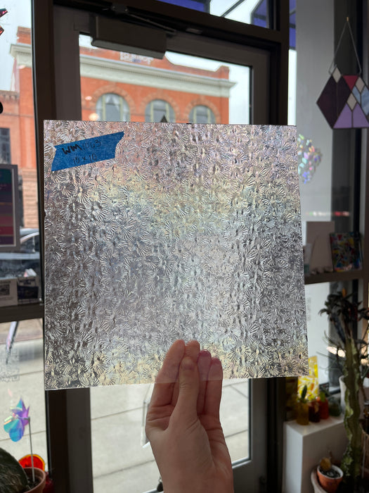 Iridescent Clear Florentine Wissmach Sheet Glass Colorado Glass Works