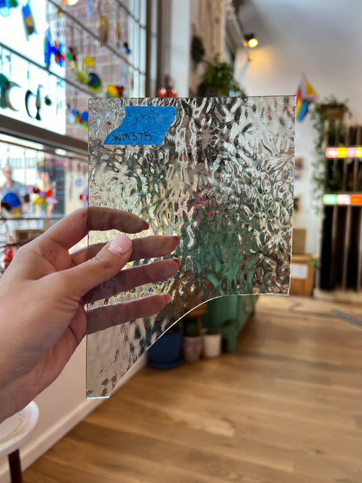 Gray Transparent English Muffle Wissmach Sheet Glass Colorado Glass Works WM375 (5x5in)