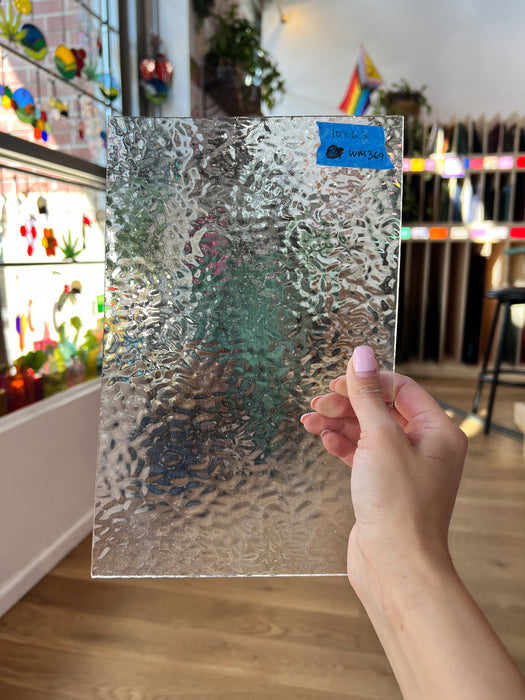 Gray Transparent English Muffle Wissmach Sheet Glass Colorado Glass Works WM369 (10x6.5in)
