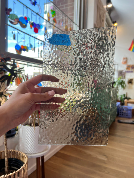 Gray Transparent English Muffle Wissmach Sheet Glass Colorado Glass Works WM396 (10x6in)