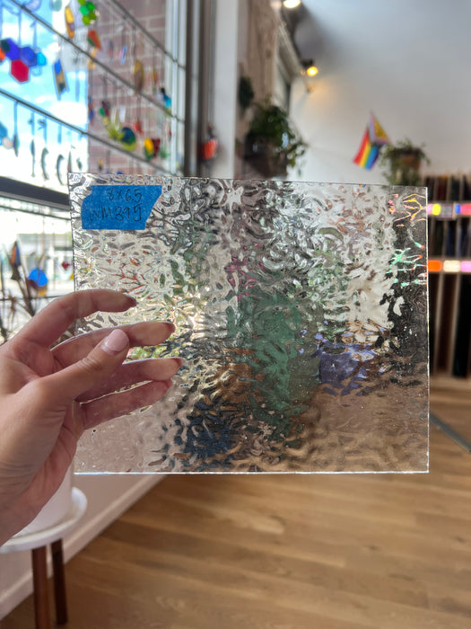 Gray Transparent English Muffle Wissmach Sheet Glass Colorado Glass Works WM395 (8x6.5in)
