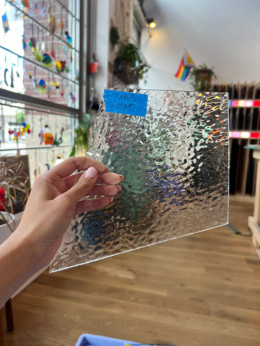 Gray Transparent English Muffle Wissmach Sheet Glass Colorado Glass Works WM391 (7x5.5in)