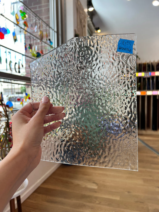 Gray Transparent English Muffle Wissmach Sheet Glass Colorado Glass Works WM370 (8x9.5in)
