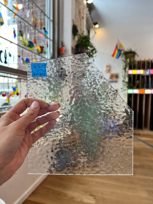 Gray Transparent English Muffle Wissmach Sheet Glass Colorado Glass Works WM388 (6.5x7in)