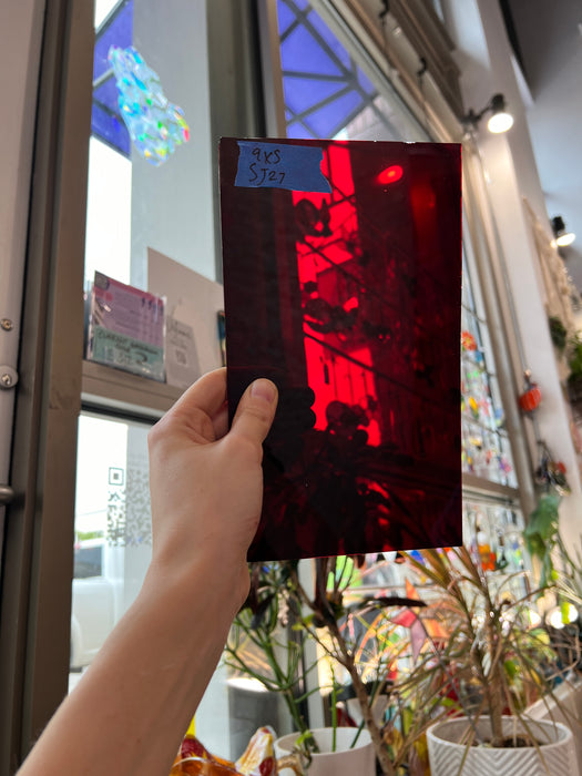 Red Mouth Blown St Just Flash Glass Sheet Glass Colorado Glass Works