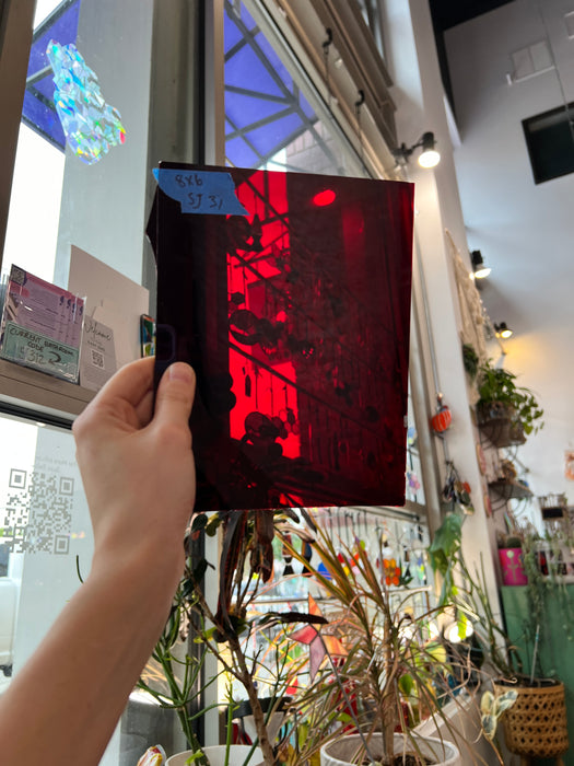Red Mouth Blown St Just Flash Glass Sheet Glass Colorado Glass Works
