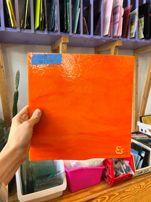 Bullseye Orange Fusible 90 COE Sheet Glass Colorado Glassworks