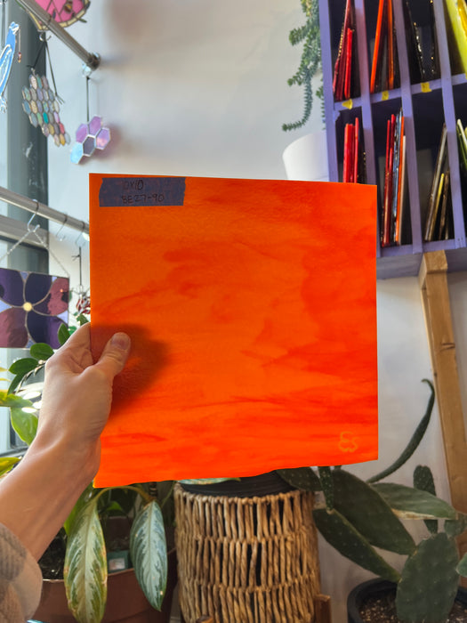 Bullseye Orange Fusible 90 COE Sheet Glass Colorado Glassworks