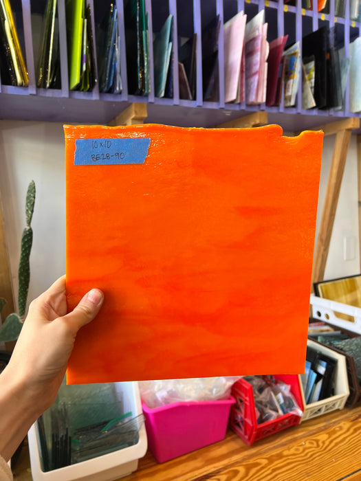 Bullseye Orange Fusible 90 COE Sheet Glass Colorado Glassworks