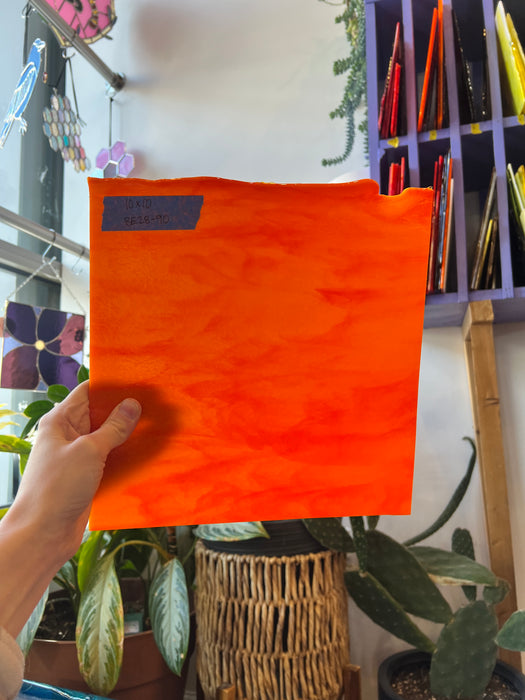 Bullseye Orange Fusible 90 COE Sheet Glass Colorado Glassworks