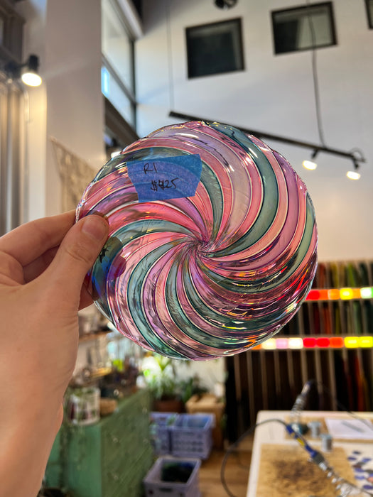 Iridescent Candy Rondel COGW by Monarch Glass Sheet Glass Colorado Glass Works MA1R (5in)