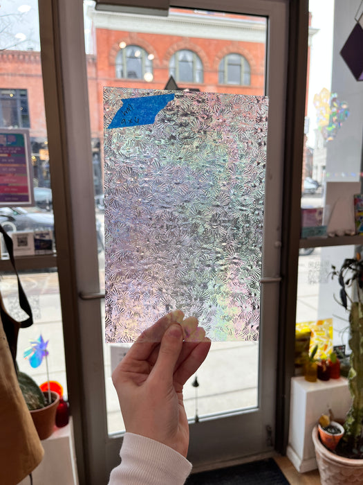 Iridescent Clear Florentine Wissmach Sheet Glass Colorado Glass Works