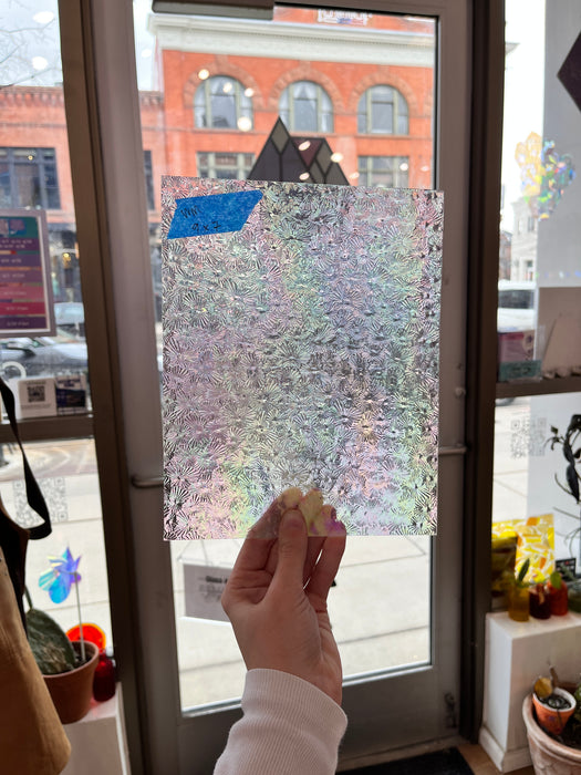 Iridescent Clear Florentine Wissmach Sheet Glass Colorado Glass Works