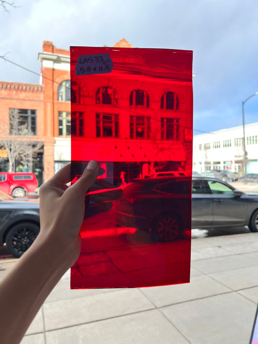 Lamberts 1001R/CLC Red on Clear Flash Glass Sheet Glass Colorado Glassworks
