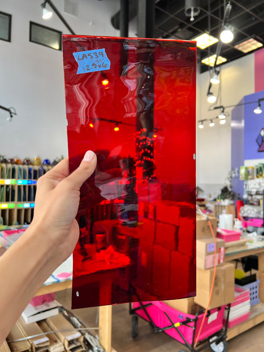 Lamberts 1001R/CLC Red on Clear Flash Glass Sheet Glass Colorado Glassworks