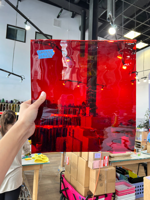 Lamberts 1001R/CLC Red on Clear Flash Glass Sheet Glass Colorado Glassworks
