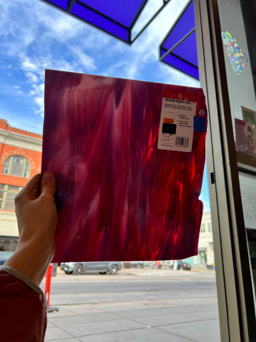 Berries and Cream Bullseye Fusible 90 COE (003334-0030-F) Sheet Glass Colorado Glassworks