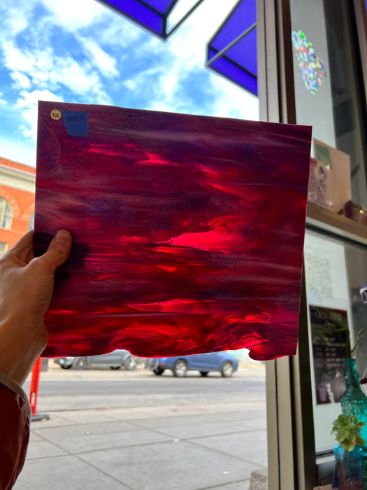 Berries and Cream Bullseye Fusible 90 COE (003334-0030-F) Sheet Glass Colorado Glassworks