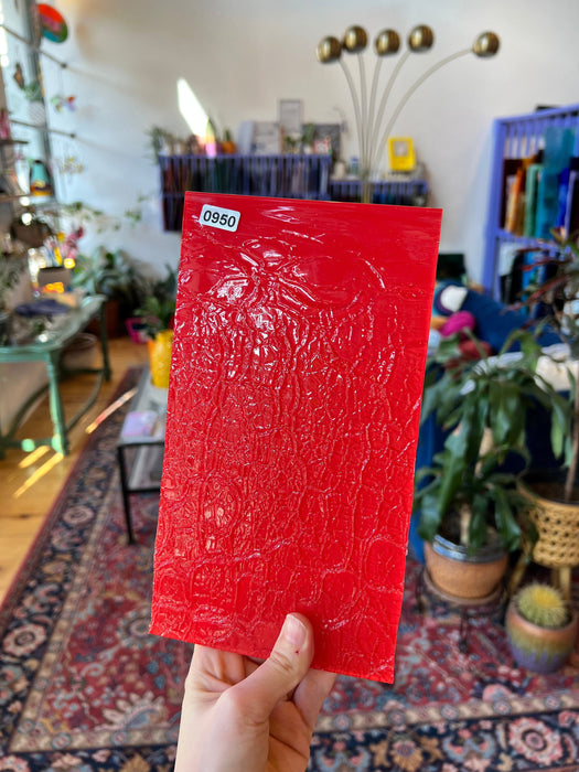 Red Bottom Crackle COGW by Monarch Glass Studios Sheet Glass Colorado Glass Works