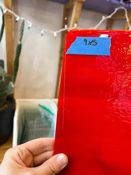 Red Apple Bullseye Fusible 90 COE Sheet Glass Colorado Glassworks