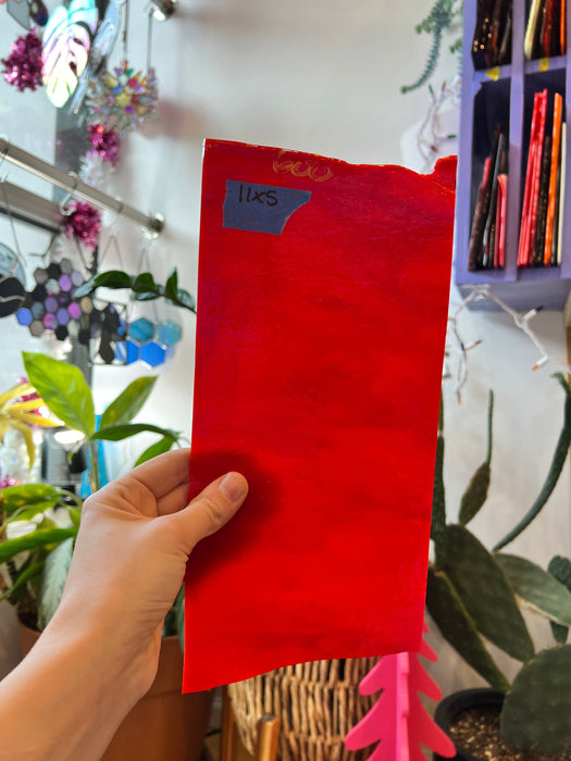 Red Apple Bullseye Fusible 90 COE Sheet Glass Colorado Glassworks