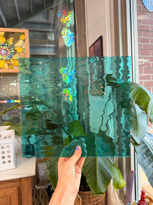 NEW! Caribbean Blue Waterglass Oceanside Fusible 96 COE (OGT 532.1WF) Sheet Glass Colorado Glass Works