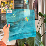 NEW Caribbean Blue and White Wispy Oceanside Fusible 96 COE (OGT 832.91F) Sheet Glass Colorado Glass Works