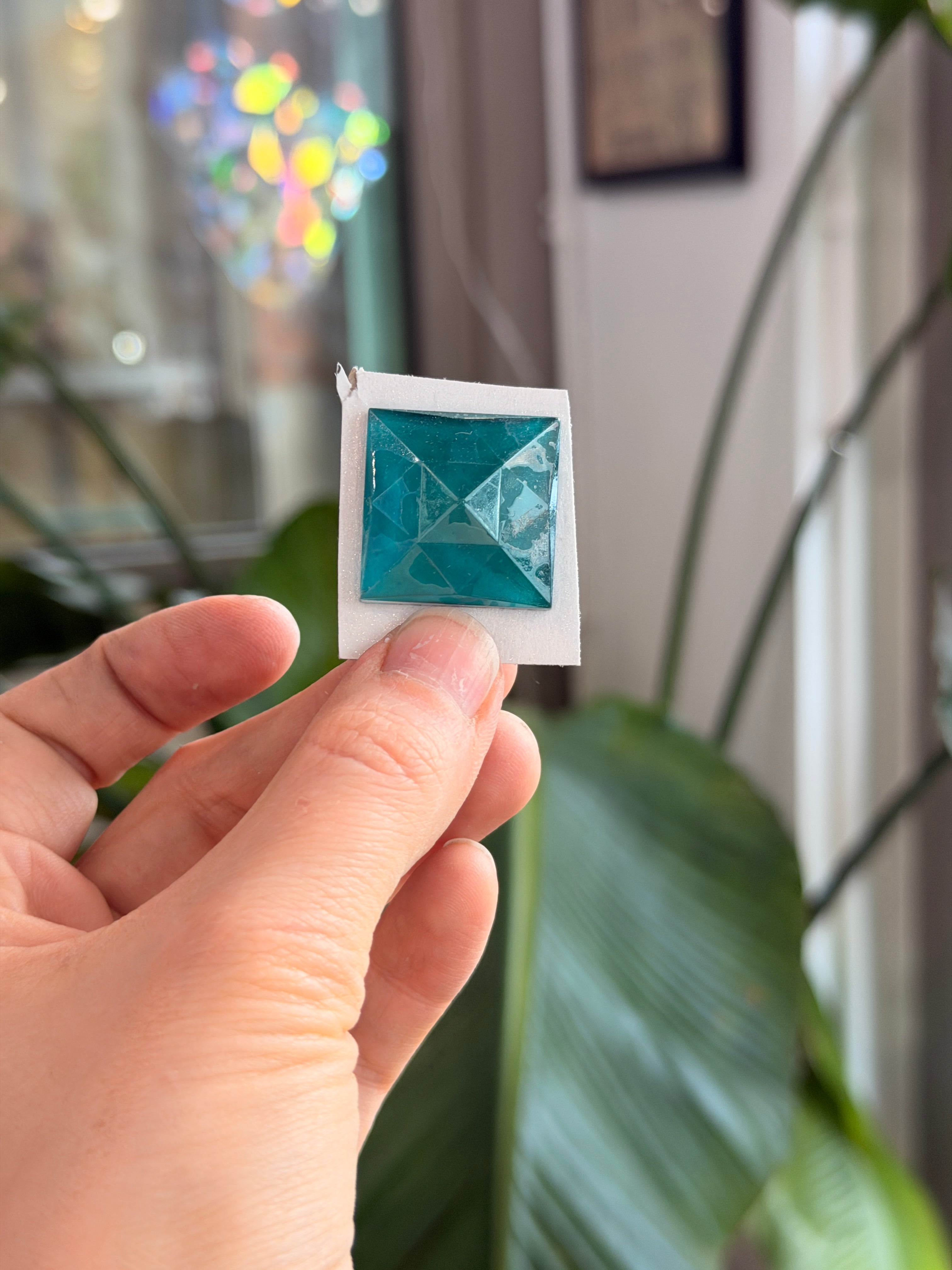Blue Green (Teal) Jewel - Square (25mm) Tools Colorado Glass Works