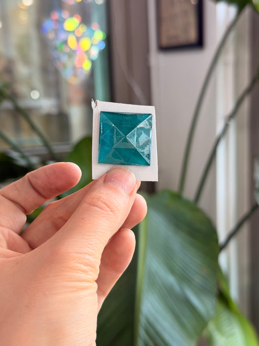 Blue Green (Teal) Jewel - Square (25mm) Tools Colorado Glass Works