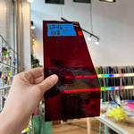 Lamberts Mouth Blown Red on Green Variegated SV158 Sheet Glass Colorado Glassworks LA46 (4x8in)  