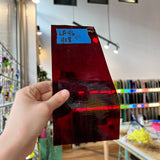Lamberts Mouth Blown Red on Green Variegated SV158 Sheet Glass Colorado Glassworks LA46 (4x8in)  