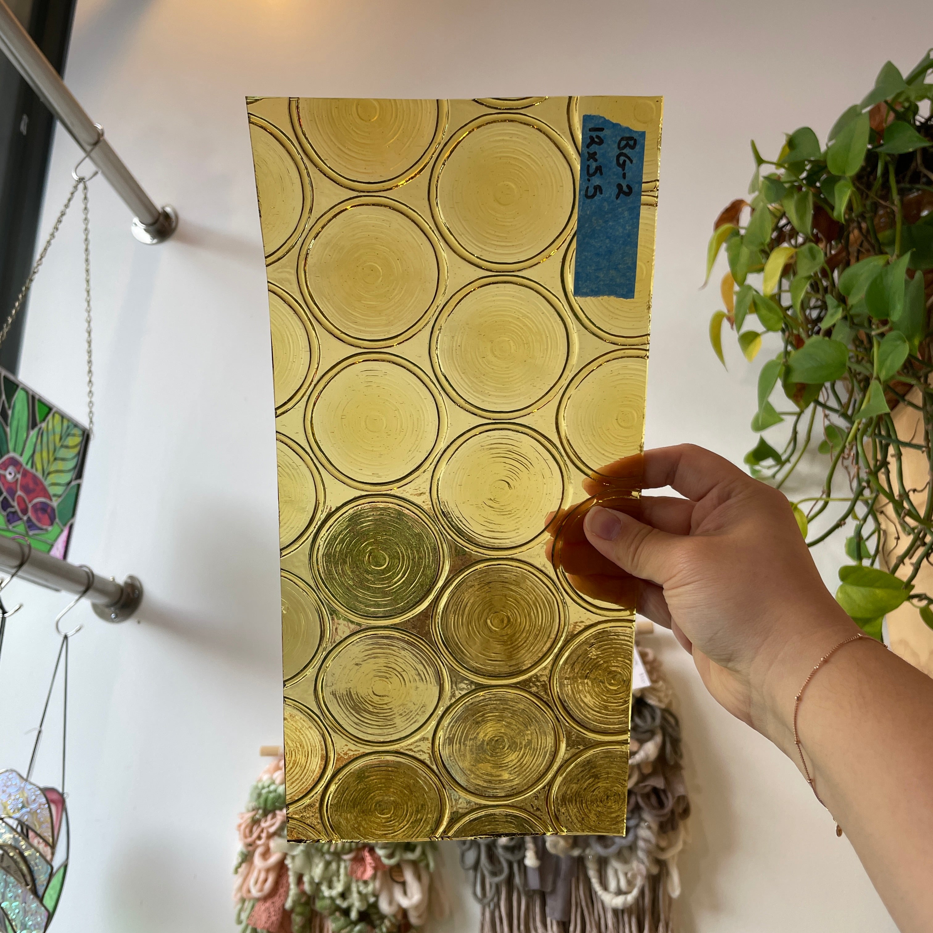 Yellow Vintage 70s/80s Bottle Glass Sheet Glass Colorado Glass Works UNK364 (12x5.5in)