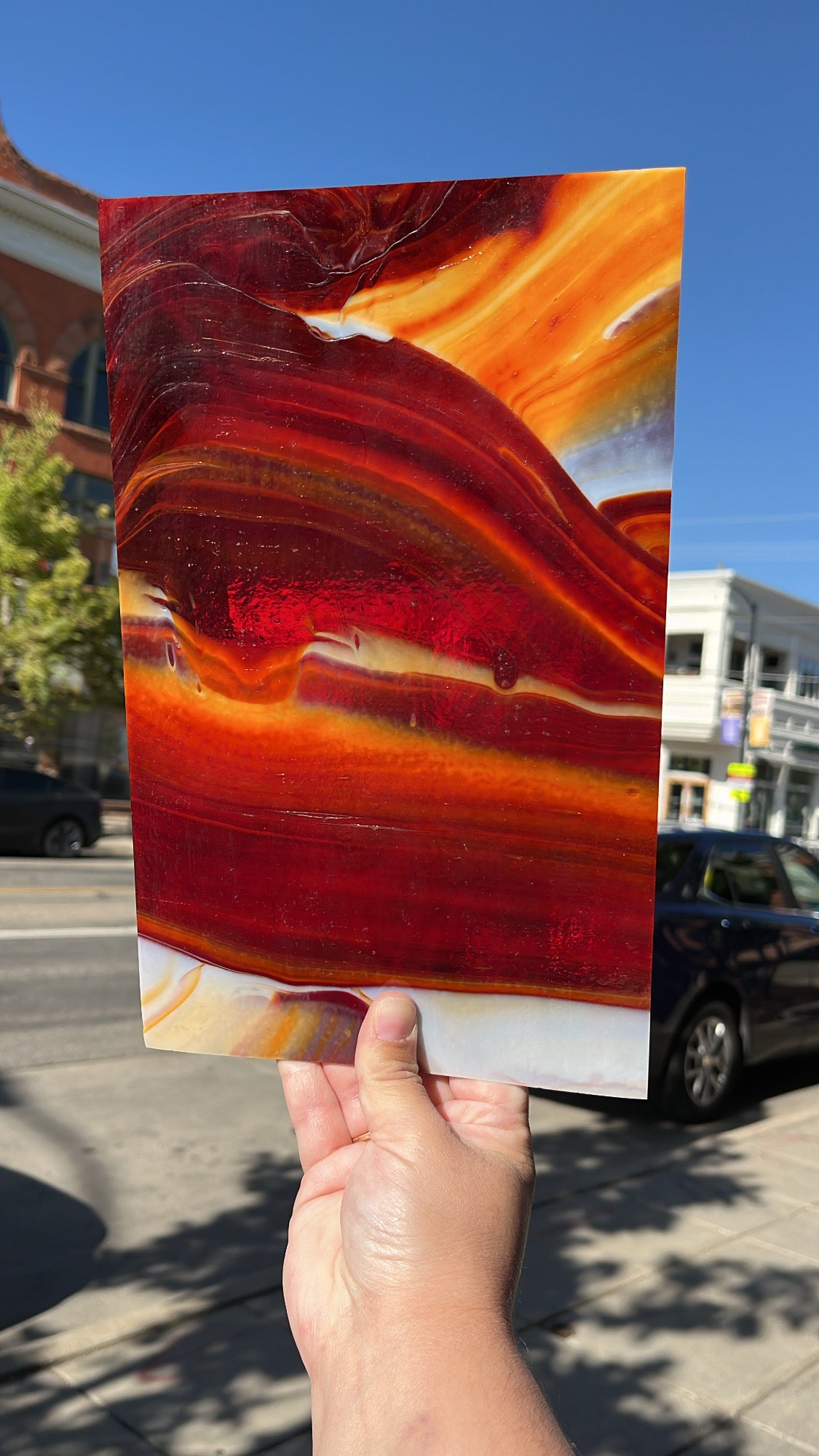 Sassy Red and Orange Chicago Art Glass Sheet - Patreon Vault  Colorado Glassworks   