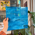 NEW! Blue Topaz and White Wispy Oceanside Fusible 96 COE (OGT 833.92F) Sheet Glass Colorado Glass Works