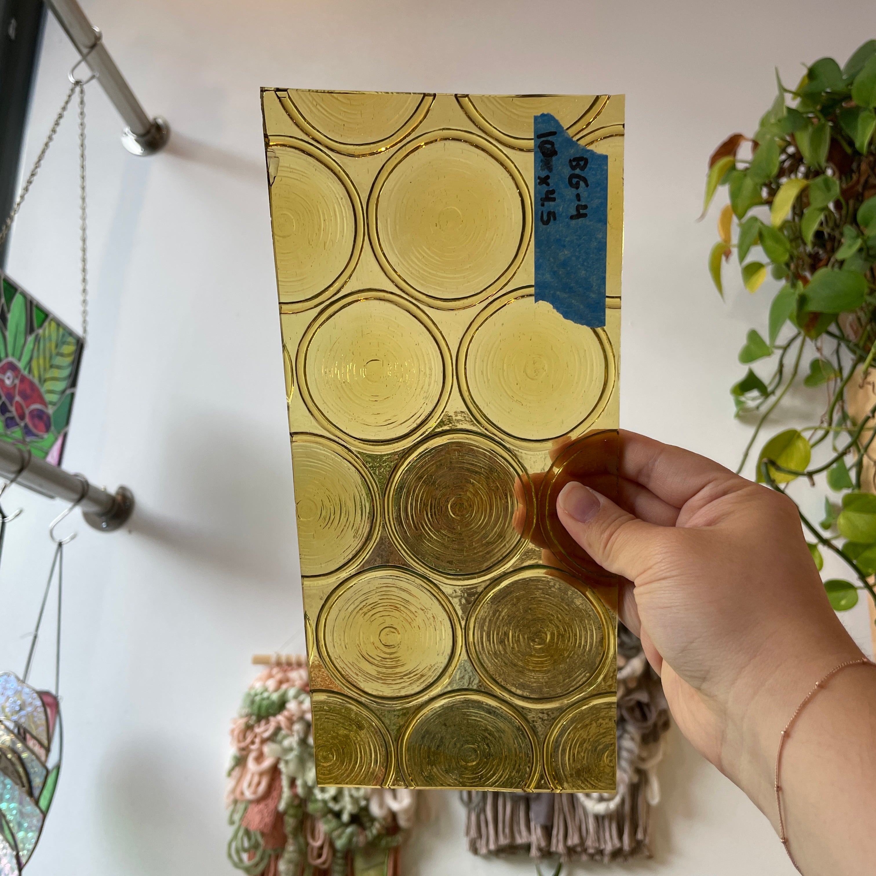 Yellow Vintage 70s/80s Bottle Glass Sheet Glass Colorado Glass Works UNK366 (10x4.5in)